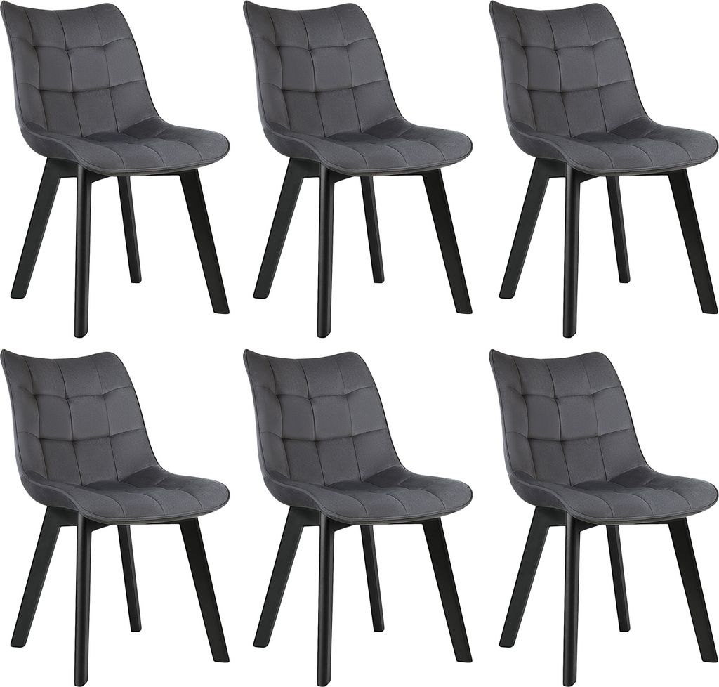 EUGAD Esszimmerstühle 6er Set, Polsterstuhl, Weich Samt und Produktbild 