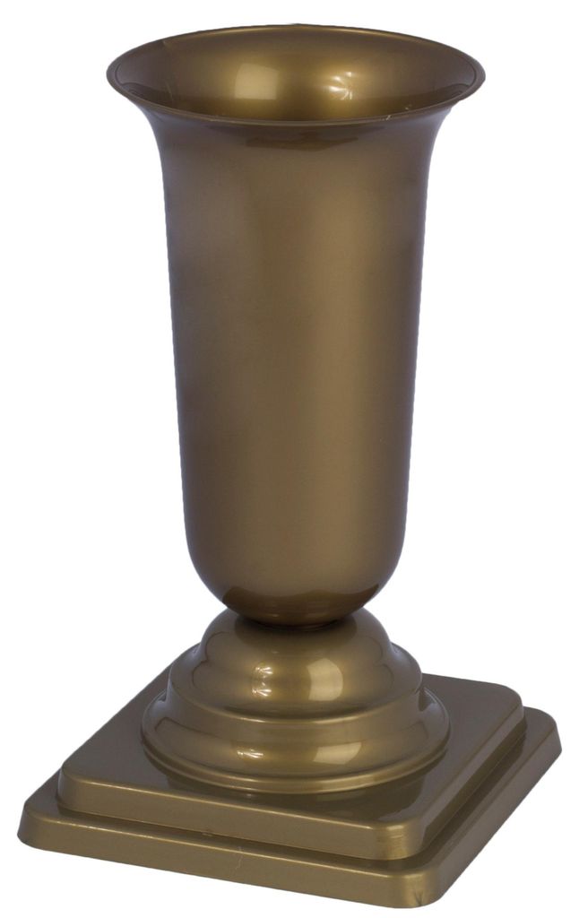Grabvase Kunststoff - gold - H27 cm - Grabschmuck - Produktbild 