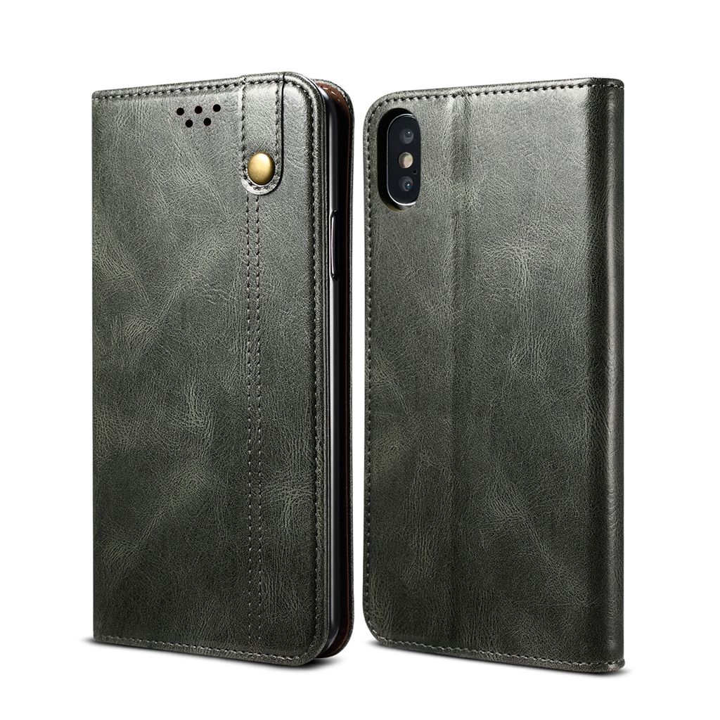 Pouzdro pro iPhone XS/iPhone X, kožené flip pouzdro Obrázek produktu 