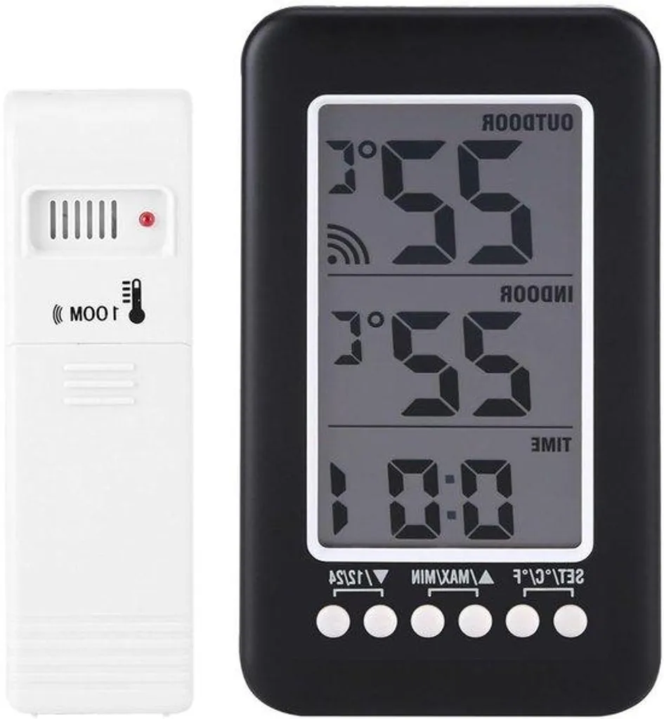 Thermomètre électronique LCD portable avec contrôle de température LED