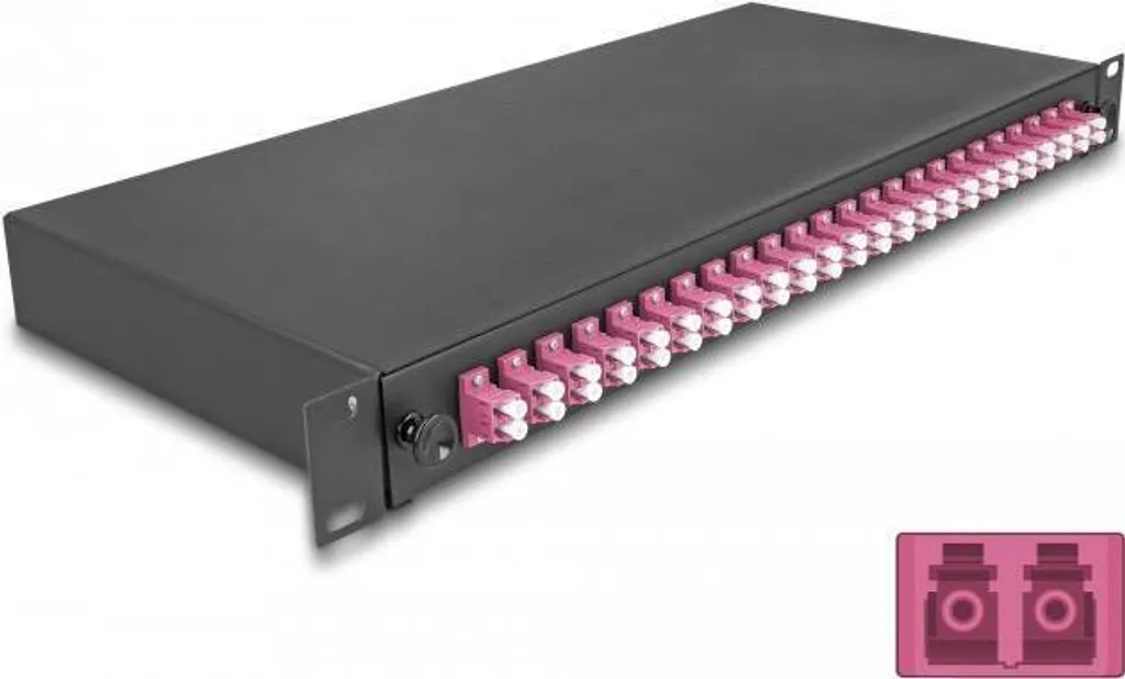 Tiroir Optique LC Duplex OM4 Delock 67011 pour Éviter l'Encombrement