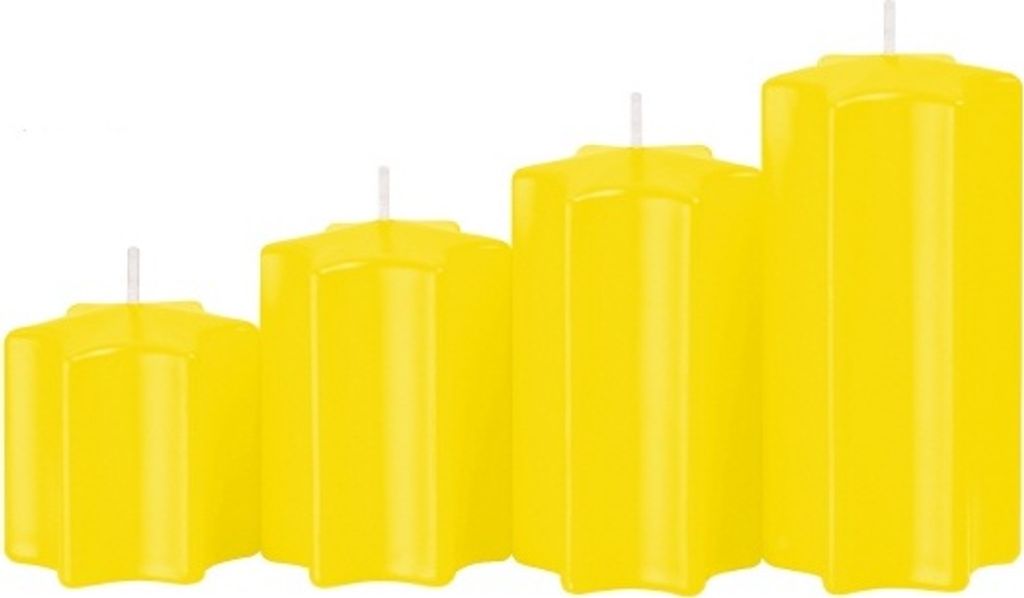 4er Set Sternkerzen abgestuft Citro Ø 5 cm Produktbild 