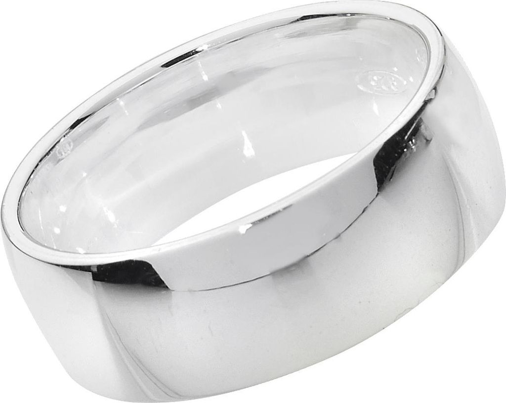 925 Sterling Silber 7mm Court Form Herren/Damen - Trauring/Ehering/Hochzeitsring, 64 (20.4); TRS13887RSV