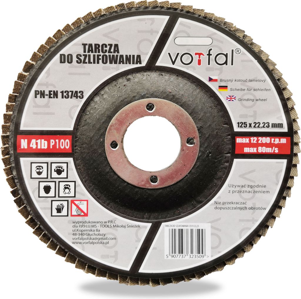 10x Fächerscheiben 125 mm K100 Metall Lamellenscheiben Holz Produktbild 