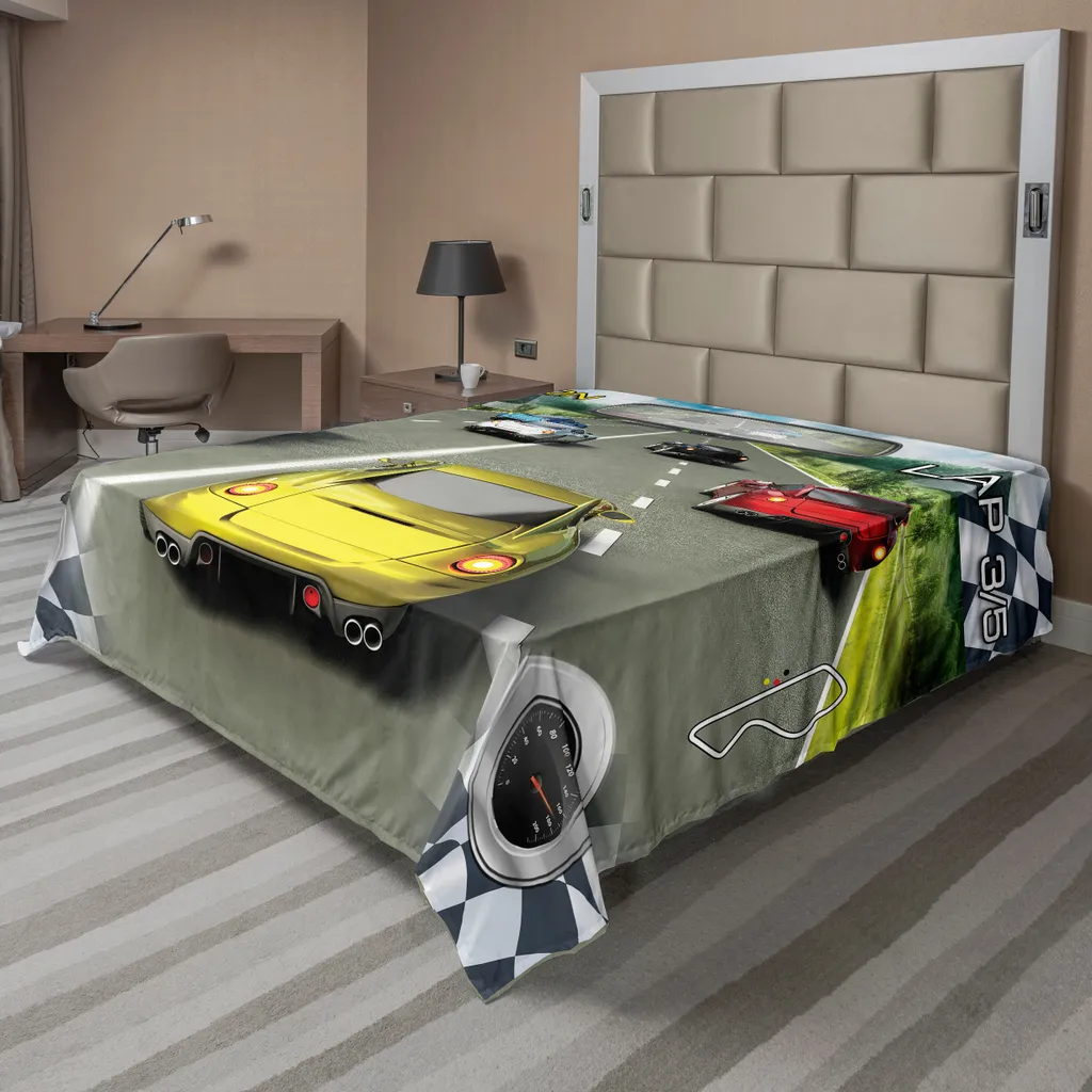 Drap plat anti-plis et respirant thème auto pour un lit toujours nickel