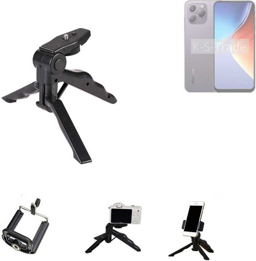 K-S-Trade Stativ Tisch-Ständer Dreibein Handy-Stativ Ständer kompatibel mit Blackview A96 Mini-Stativ Smartphone Tripod Handy-Stativ aus Plastik
