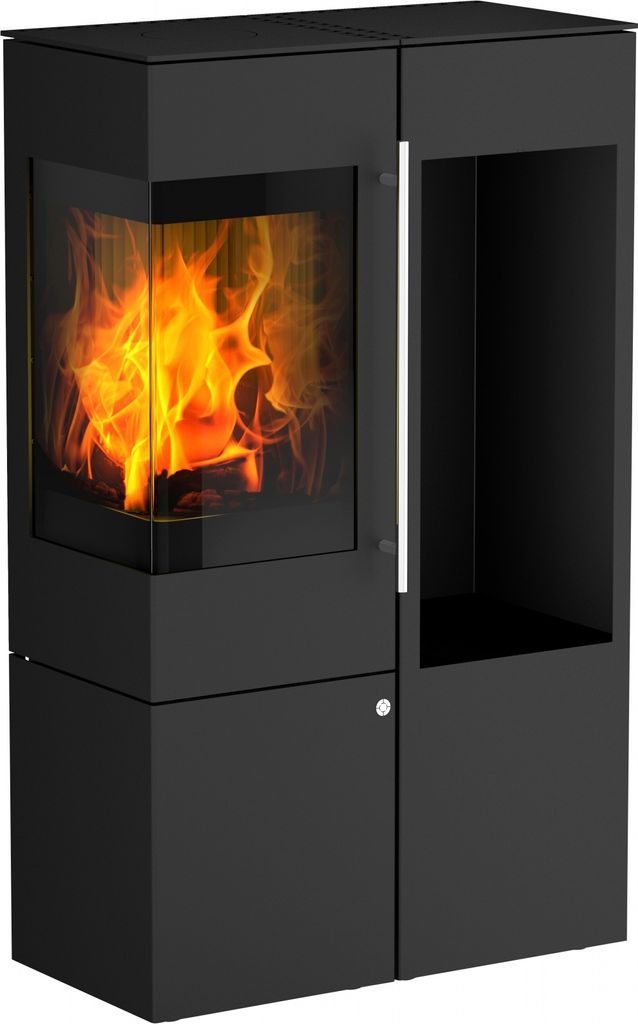 Kaminofen Olsberg IPALA SMART Compact 5 kW Türanschlag Rechts Ofen Holzofen Kamin : mit Holzregal