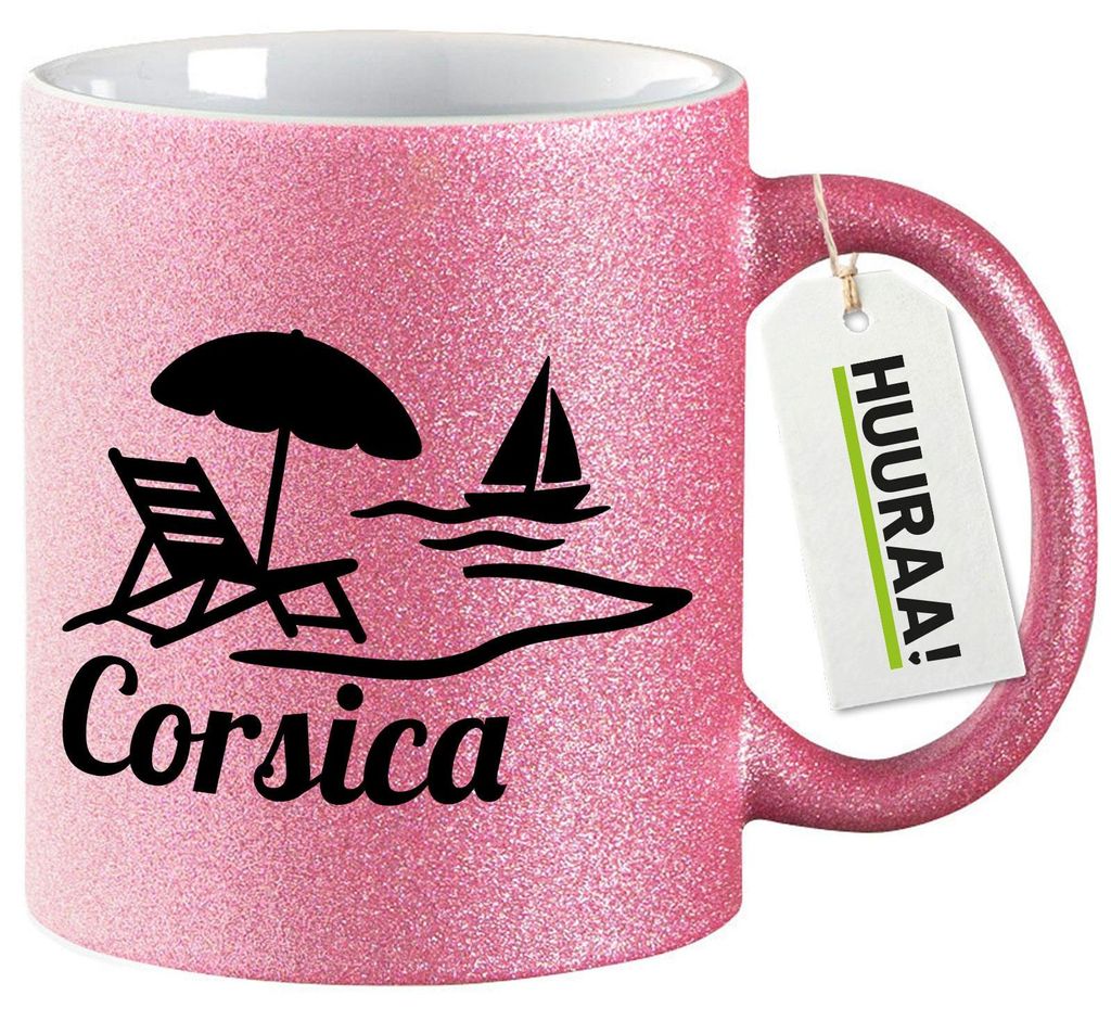 Huuraa Glitzertasse Corsica Frankreich 330ml Pink Keramik Produktbild 
