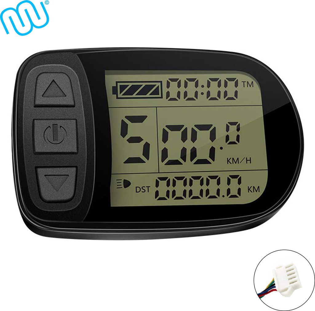 windmeile | Display KT-LCD5, Professional, Bordcomputer, Tachoanzeige, LCD-Display, Beleuchtet, Multifunktional, 5-pin JST Stecker, E-Bike, Elektro...