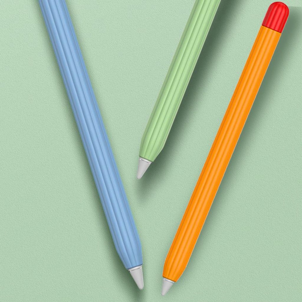 Silikonhülle kompatibel mit Apple Pencil (1. Generation), inklusive Stiftschutzhülle und zweifarbiger Stiftkappe