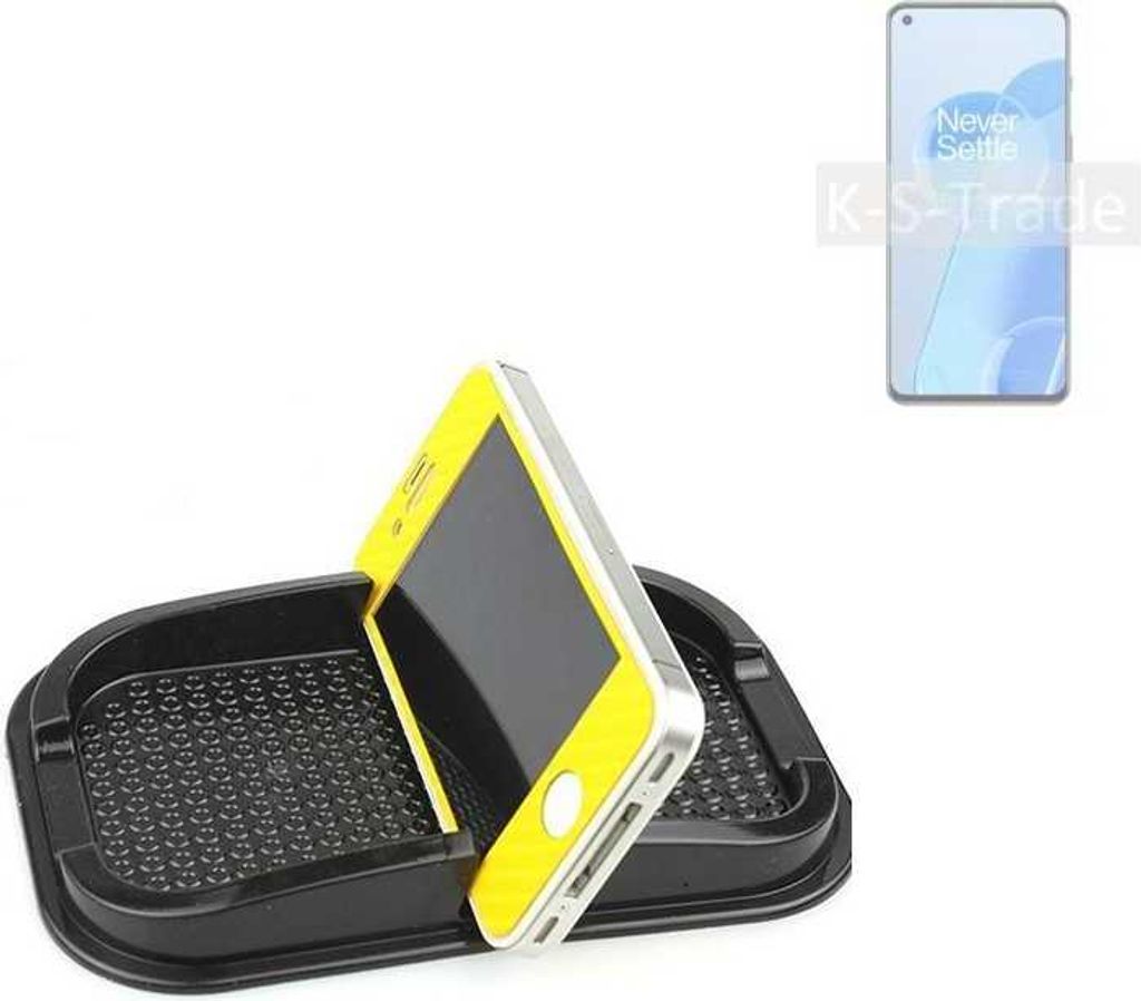 K-S-Trade Auto Anti Rutsch Matte Smartphone-Halter kompatibel mit OnePlus 9RT Haft Pad Armaturenbrett Handy-Halterung Silikon