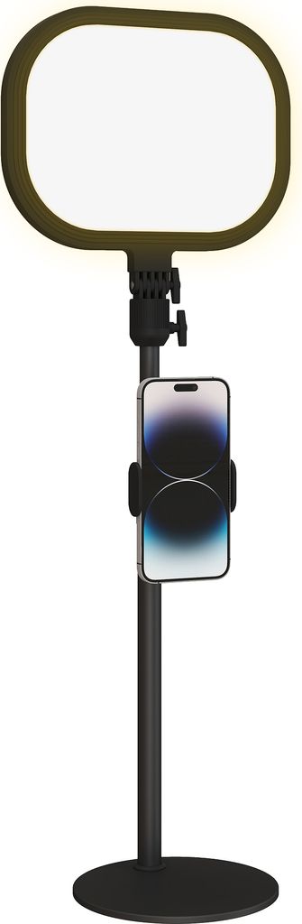 HOMCOM Tischlampe Tischleuchte mit Telefonhalterung, 5 Farbmodi & 10 Helligkeitsstufen Nachttischlampe mit Memory-Funktion für Wohnzimmer, Schwarz