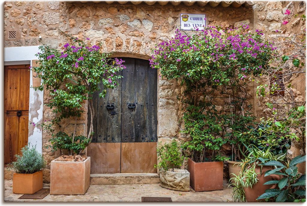 ARTland Leinwandbild Altstadtgasse im Dorf Fornalutx Mallorca Größe: 90x60 cm