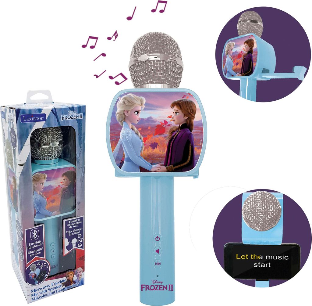 Lexibook Disney Frozen Drahtloses Karaoke-Mikrofon mit integriertem Bluetooth -Lautsprecher (MIC240FZ) (MIC240FZ)