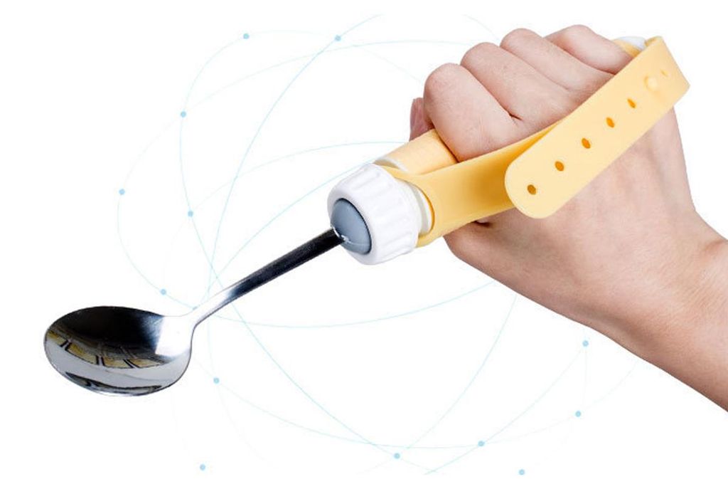 Drehbarer Löffel, adaptive Löffel für behinderte Erwachsene, Esshilfen, Löffel und Gabel, abnehmbares Essbesteck, drehbare Edelstahlhalter mit ...