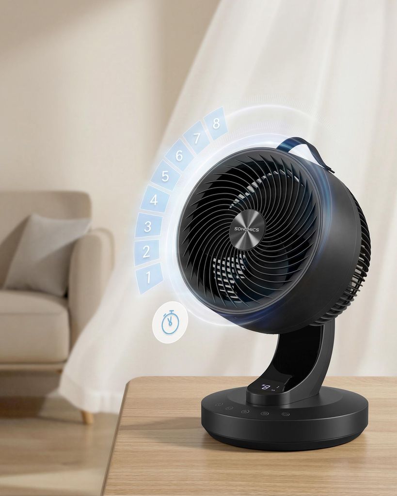 SONGMICS Tischventilator mit LED-Display, leiser Ventilator Produktbild 
