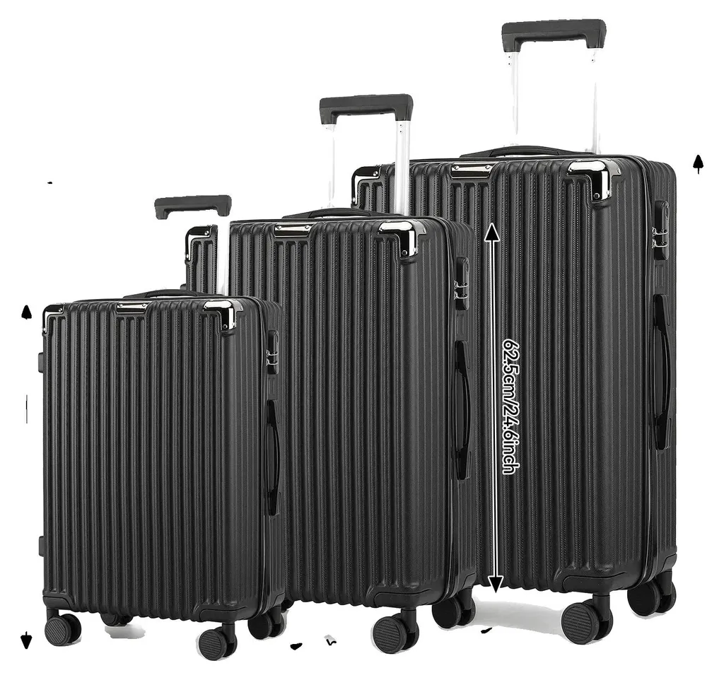 Ensemble de bagages valise rigide noire pour voyages et vacances