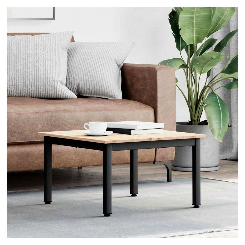 Couchtisch aus massivem Kiefernholz 60x60x36 cm Natur - Design für Wohnzimmer und kleine Wohnungen