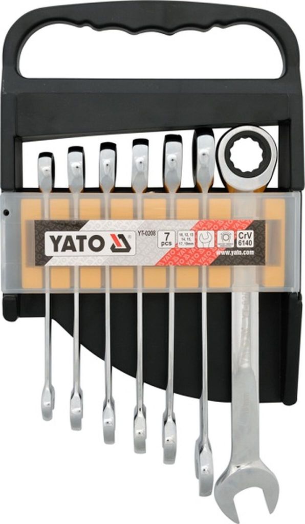 YATO Ratschenschlüssel-Set 7-teilig 10-19 mm AS-DRIVE YT-0208