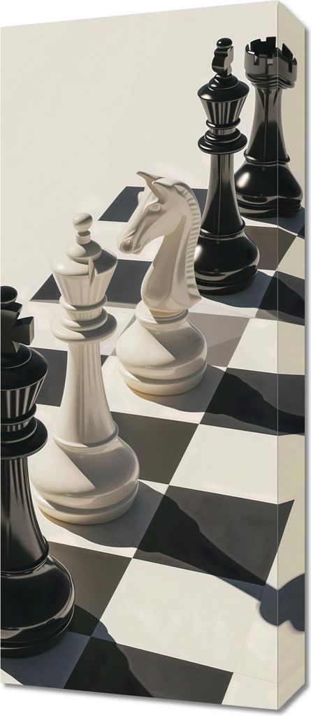 Bild 30x70cm Schach und Matt