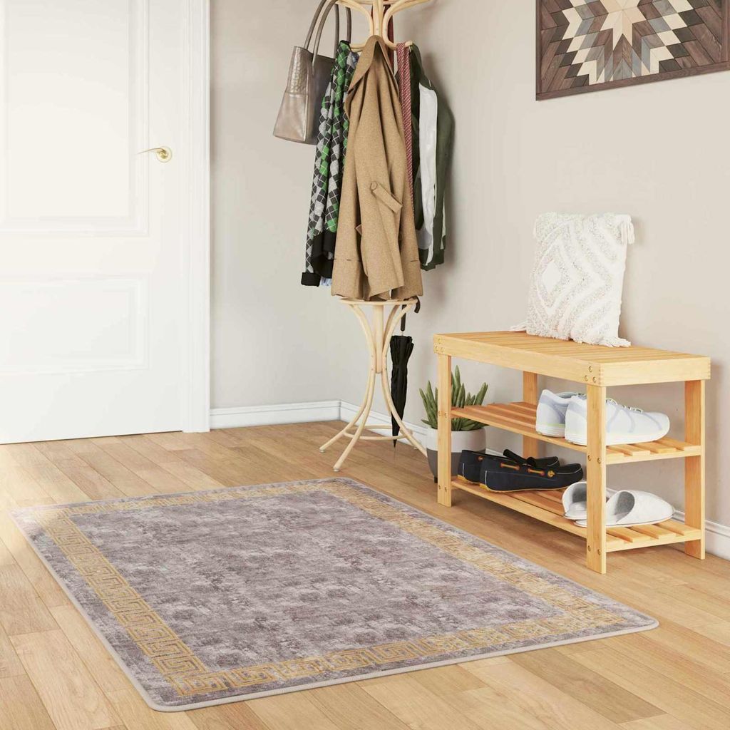 Teppichläufer MARSA Grau 80 x 200 cm Polyester und PVC - Designerteppiche DE941