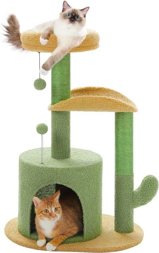 Griffoir pour chat design crabe de 78 cm en sisal avec balle en peluche