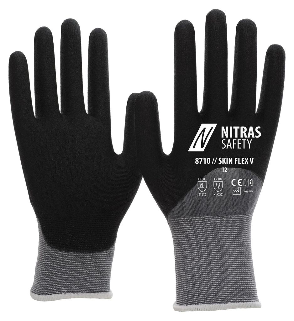 Nitras Safety Nitras Feinstrickhandschuh Skin Flex V Handschuhgröße 8 Skin Flex V