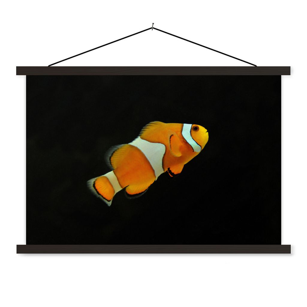 MuchoWow® Textilposter Fisch - Linie - Schwarz 150x100 cm Produktbild 