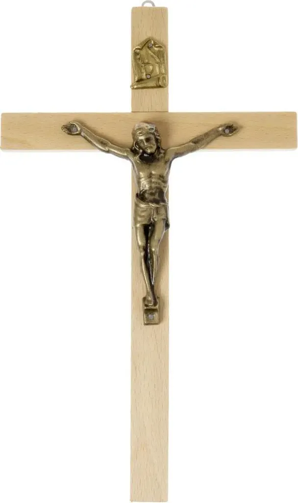 Croce sospesa in legno leggero 27,5 x 16,5 cm