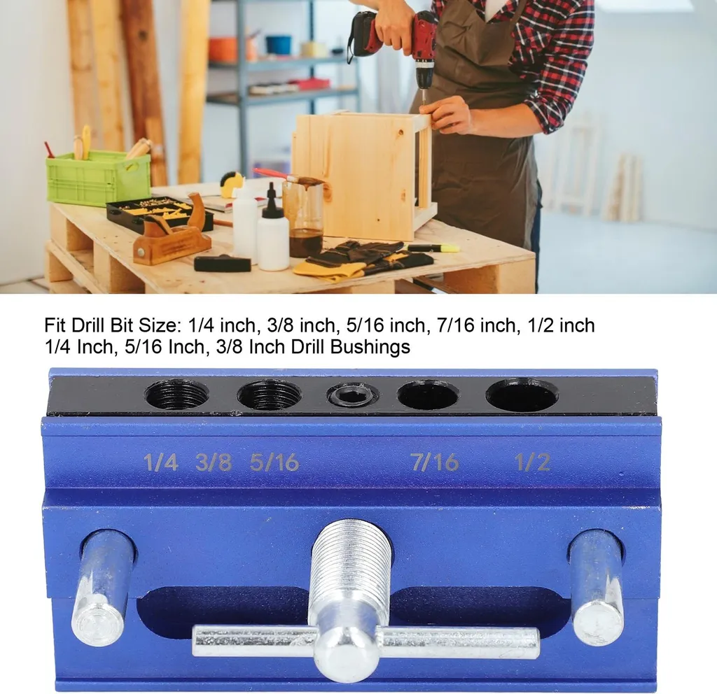 Guide de perçage pour trous droits avec douilles interchangeables bleu - 16