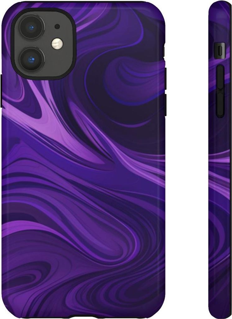 Abstraktes Wellenmuster in Violett – Hülle Kompatibel mit iPhone 11