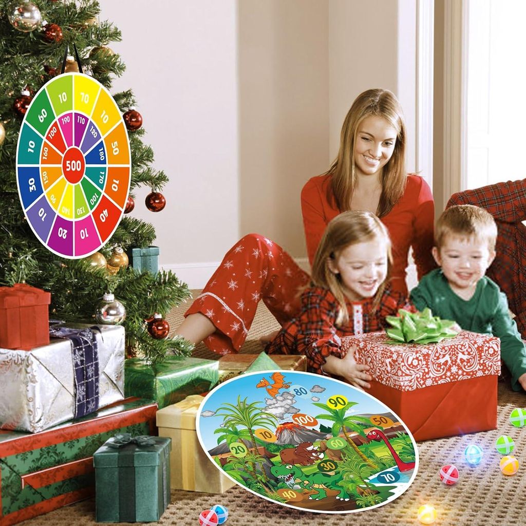 LED Dartboard für Kinder 48 cm - Selbstklebende LED Bälle - Drinnen und Draußen Spielen - Perfektes Geschenk für 3-12 Jahre