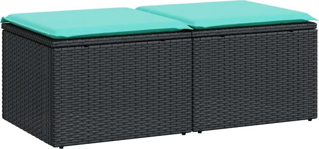 VidaXL Set Divani Giardino 2 pz Polirattan Nero | Arredo Esterno Top