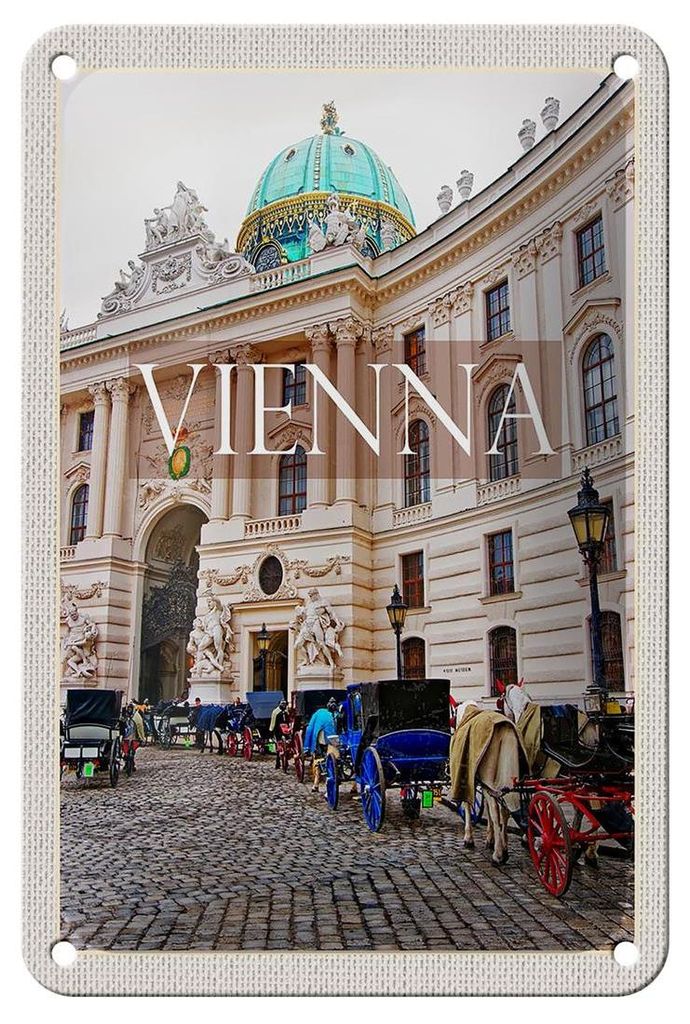 Blechschild Reise 12x18cm Wien Österreich Kirche Mosaik Produktbild 