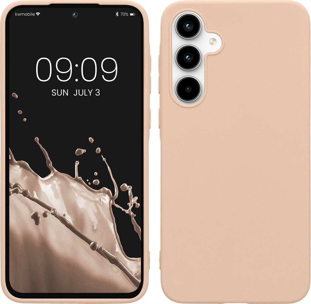 kwmobile Hülle kompatibel mit Samsung Galaxy A35 Hülle - weiches TPU Silikon Case - Cover geeignet für kabelloses Laden - Coconut Swirl