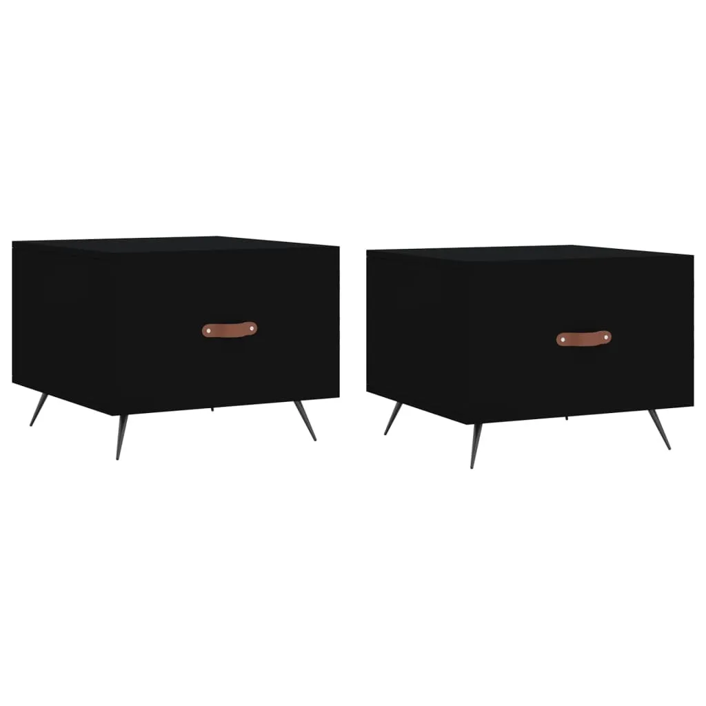 Coppia Tavolini SYFAX™ Neri 50x50x40 cm - Arredo Salotto Legno Resistente