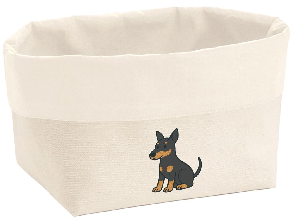 Huuraa Organizer Manchester Terrier Comic Manny 8 Liter Large Canvas Baumwolle Utensilo Geschenkidee