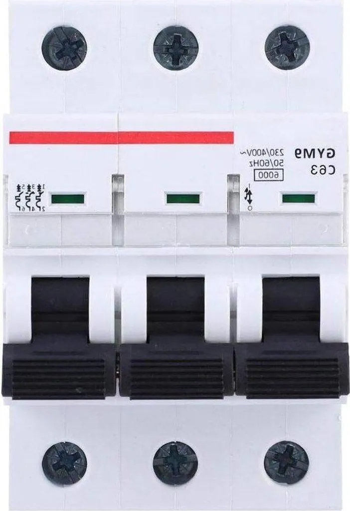 Interrupteur de tableau triphasé 63A - Commande pour rail DIN 230/400V CA