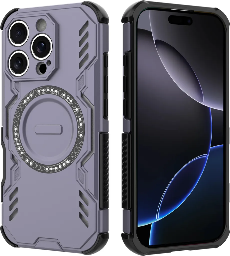 Custodia iPhone 16 Pro Viola: Design Traspirante e Attacco Magnetico