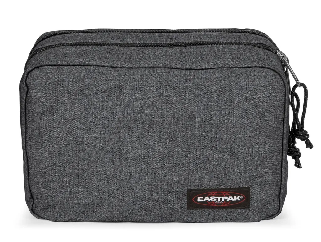 Eastpak Mavis Black Denim - Trousse de toilette zippée robuste grise