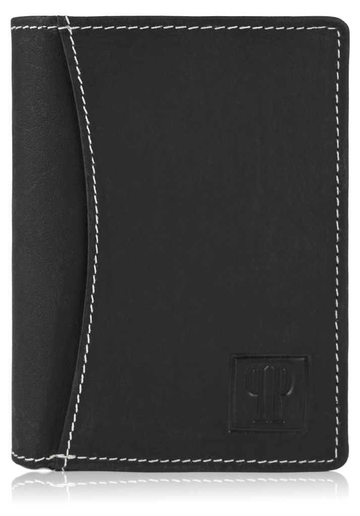 Herrengeldbörse aus schwarzem Leder mit RFID-Schutz vintage Paolo Peruzzi T-13-BL