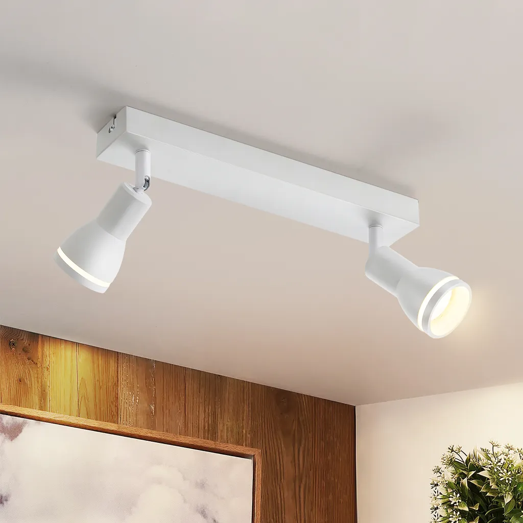 Faretto da Soffitto ZMH 2 Luci GU10 Bianco - Metallo Robusto Orientabile