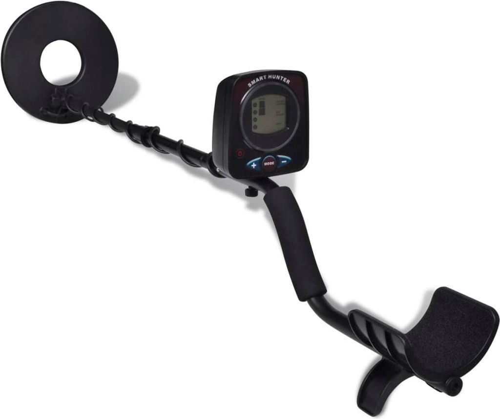 A metal detector is shown against a white background.