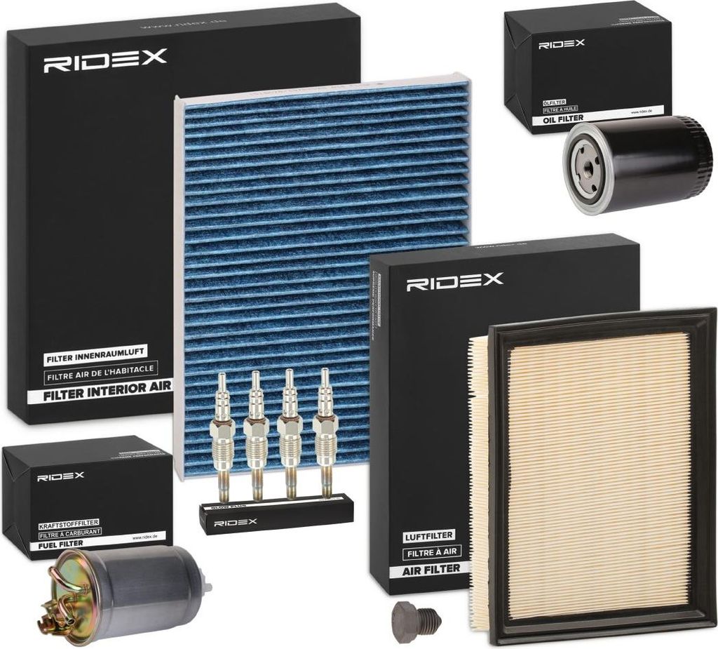 RIDEX Inspektionspaket Filterset für VW GOLF III (1H1) Golf IV Cabrio (1E) Golf III Cabrio (1E7) GOLF III Variant (1H5) Vento (1H2)