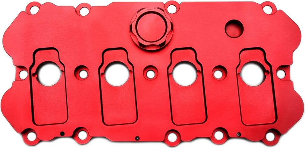 Ventildeckel Alu gefräst MQB-Plattform EA113 ROT für Audi Seat Skoda VW 2.0 TFSI