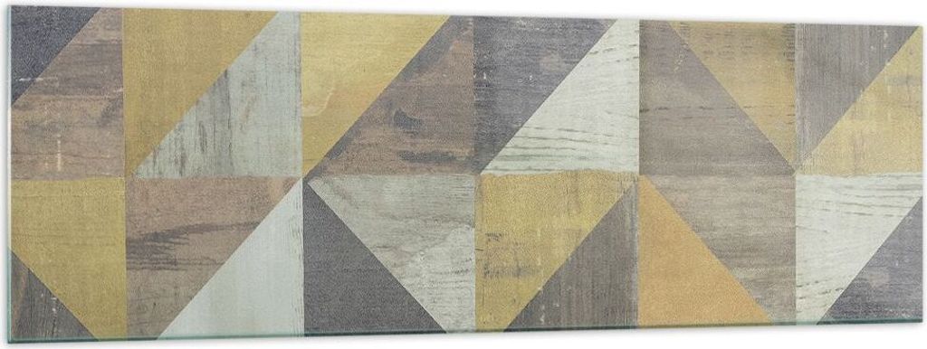 Bilder auf glas - Einteilig - Abstraktion Geometrisch Dreiecke - 160x50cm - Glasbilder - Wandbilder - Bilder - Wanddekoration aus Glas - Glas Bilde...