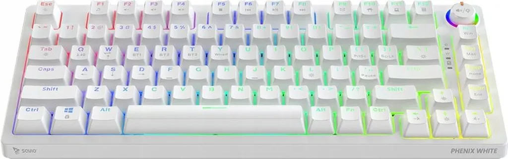 Savio Phenix Blanc GAT Jaune Clavier Gaming USB et Bluetooth QWERTY US