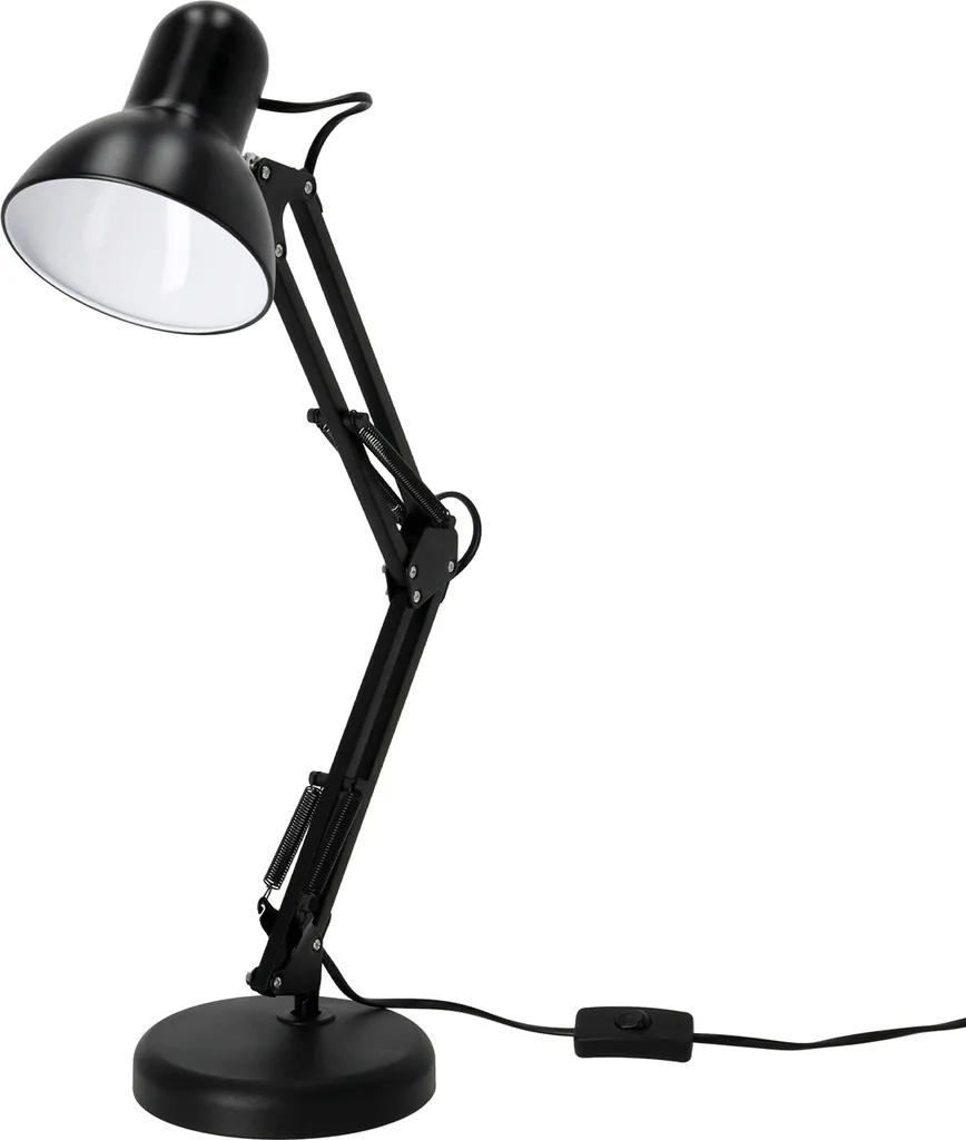 Architecte Lampe de Bureau Réglable Noire E27 Métal AURIQ Polyvalente