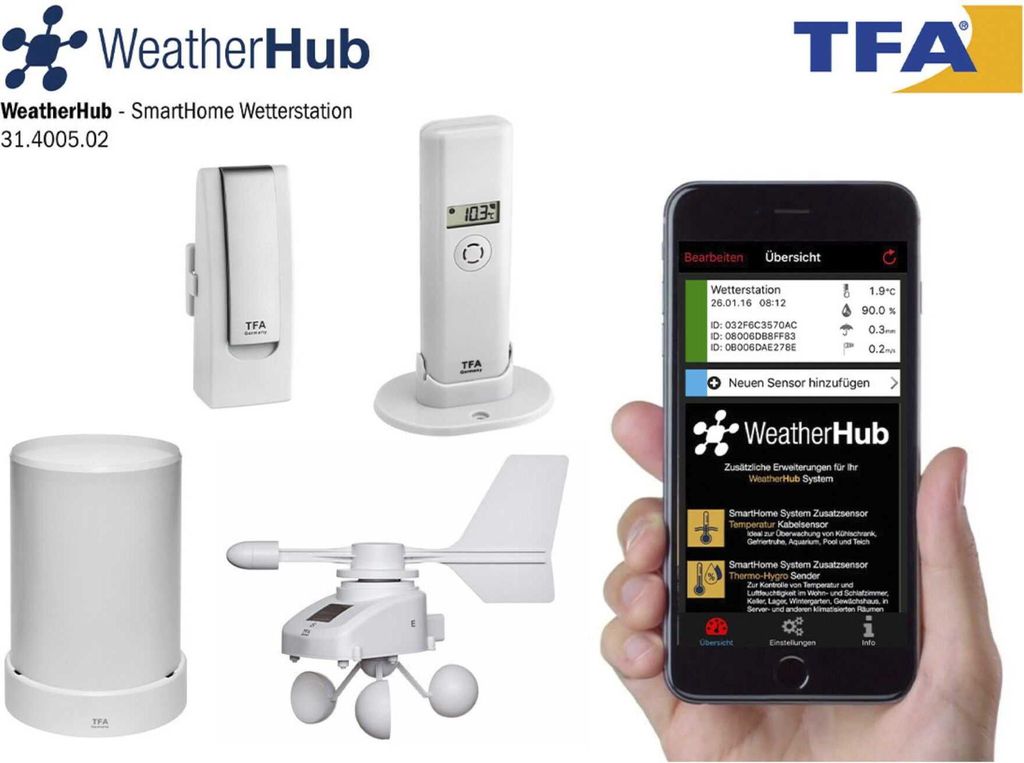 TFA - Wetterstation-Set WEATHERHUB 31.4005.02 - weiß Image du produit 