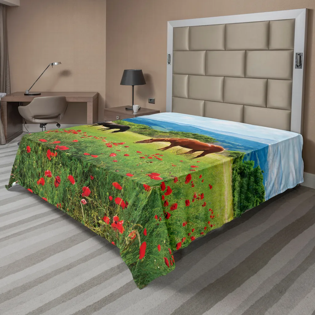 Lenzuolo Matrimoniale ABAKUHAUS Motivi Cavalli 275x260 cm - Lavabile